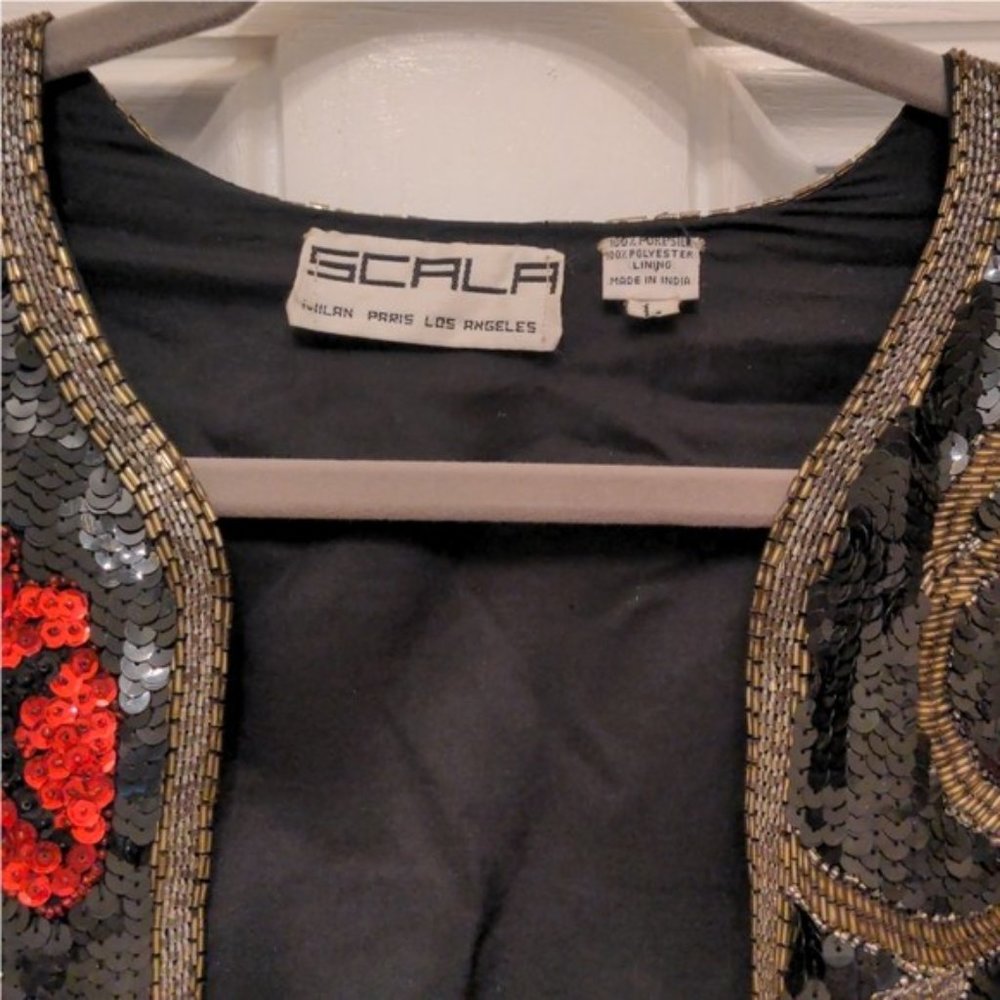 Black and Multi color Sequin Jacket - Picture 3 of 4